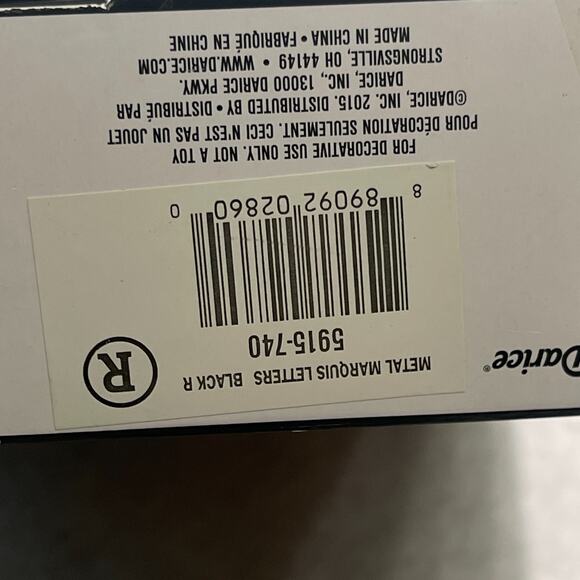 Marquee Light-up Letter R Metal Symbol Decor 10in Tall Black - Picture 5 of 6